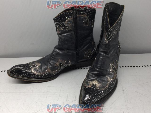 Boredome ボアダム レザーサイドジップブーツ クロコ型押し 本革 メンズ 中古パーツ買取 販売のアップガレージ