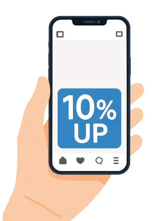 スマホでアップガレージアプリのクーポン画面を提示する様子